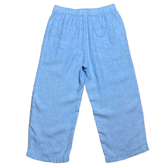 Cynthia Rowley 100% Linen Wide Leg Crop Pants In Light Blue Sz L - Picture 2 of 14